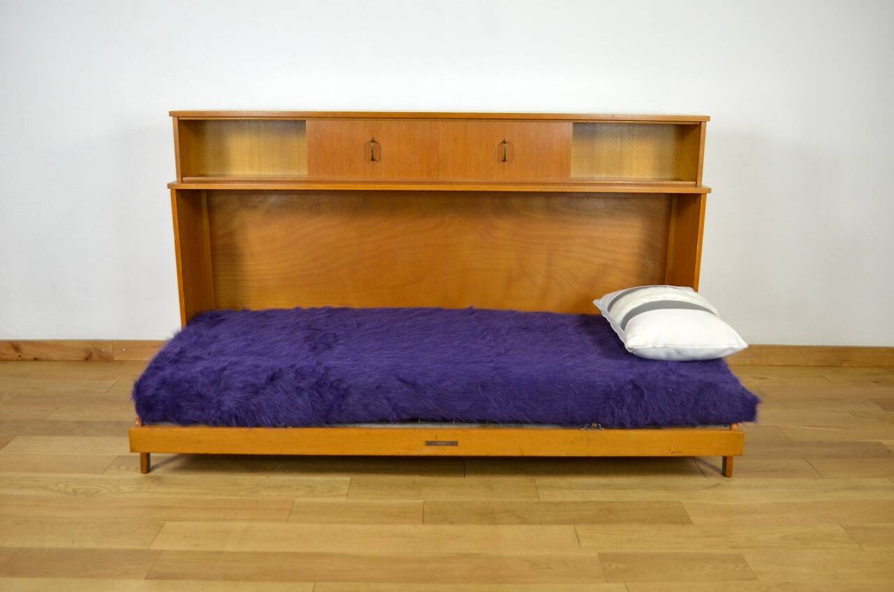 Daybed / Modular Desk Furnished in Vintage Blond Oak 1950