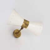 Pair of diabolo design wall sconces from the 1950s