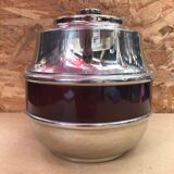 Ancien seau a glace deco maella plastique rouge & chromé made in espagne