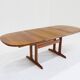 Vintage Glostrup Danish oval extendable dining table solid teak 1960s