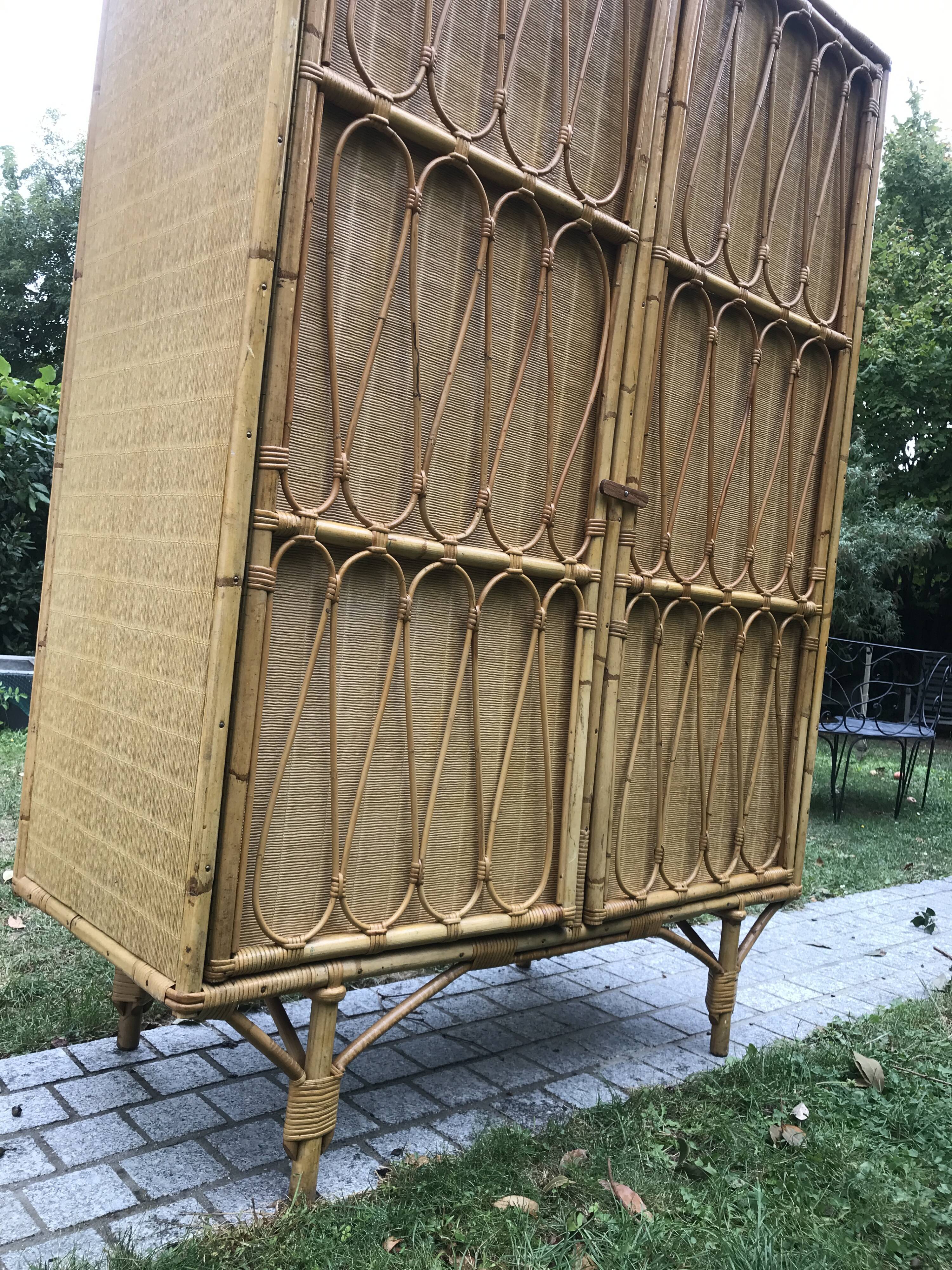 Vintage rattan cabinet