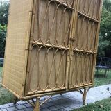 Vintage rattan cabinet
