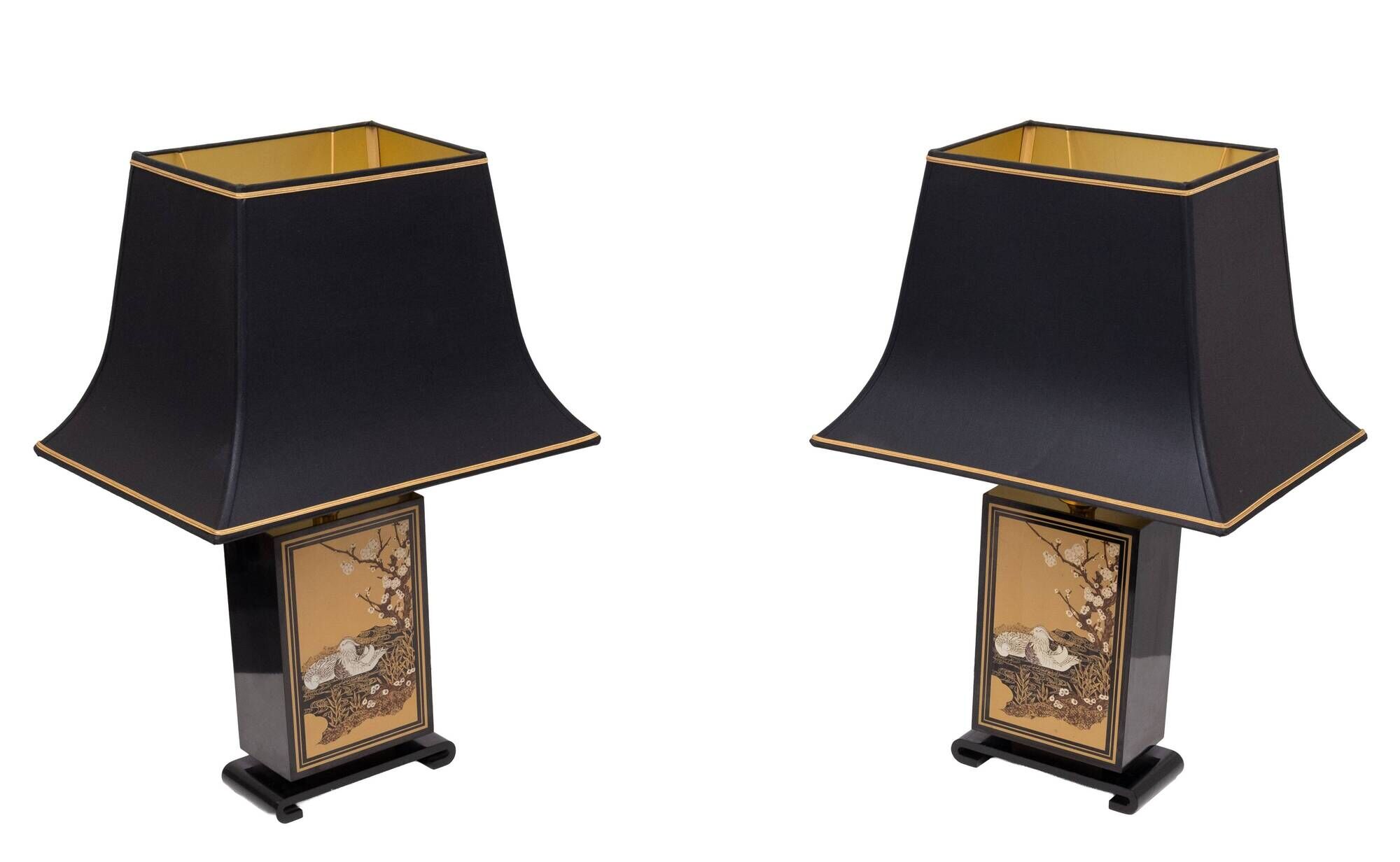 Stunning Maison Le Dauphin Pagode Design Table Lamps France 1970's