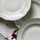 6 deep plates white porcelain with gold decoration Sologne Lamotte