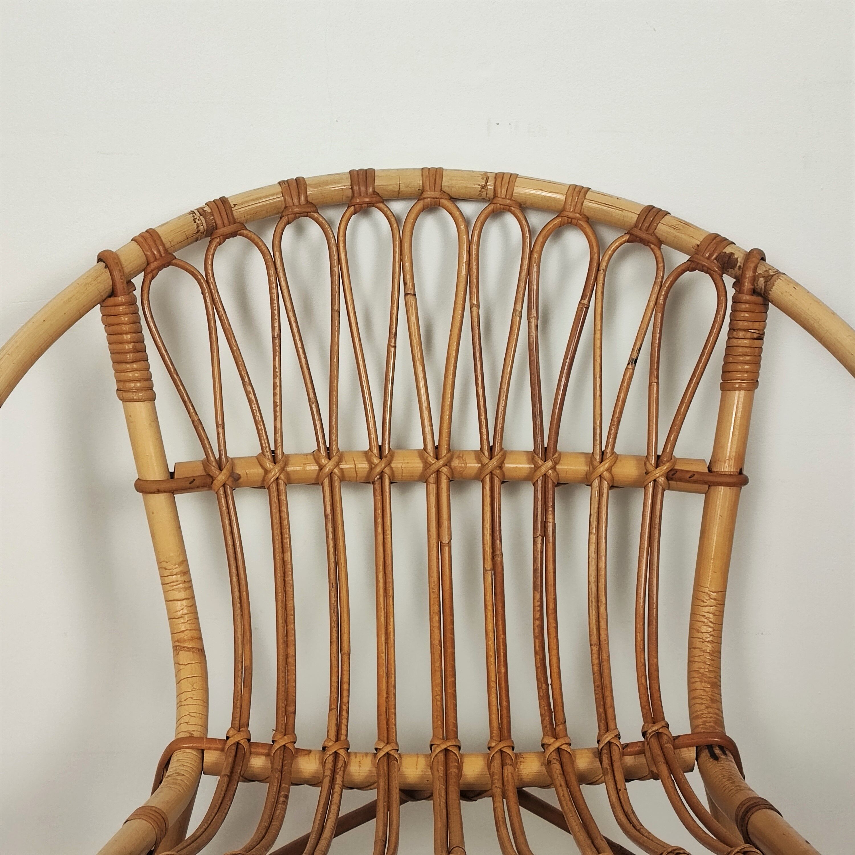 Rattan armchair 60s