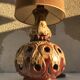 Ceramic brown beige germany + lampshade 70s vintage #3 floor lamp