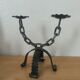 Brutalist wrought iron chandelier