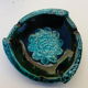 Vintage 1950s/60s blue and turquoise glazed ceramic ashtray, collector's item