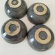 4 handmade ceramic bowls – Grey-blue glaze and mineral shades