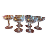 6 1920's crystal champagne glasses
