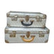 Lot of two old aluminum suitcase