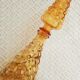 Italian decanter made of amber yellow empoli glass grape-shaped bubbles - vintage