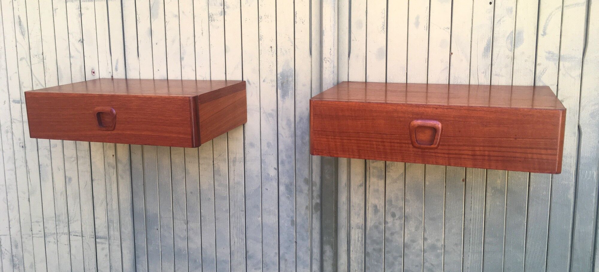 2 hanging bedside tables 1960