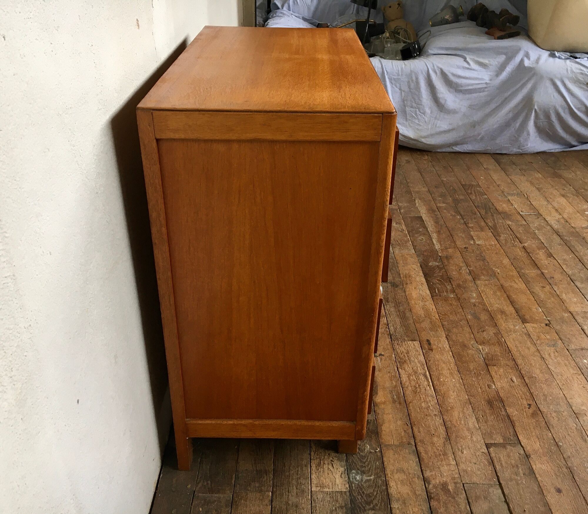 Chest of drawers vintage oak feet compass retro 1950 4 drawers