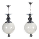 Group of 2 chrome metal and glass lamps, Italy, 1960s