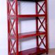 Burmese teak bookcase with original red patina