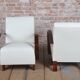 Art Deco Armchairs in Walnut and Leather, Czech, 1930s, Set of 2
