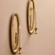 Vintage Swedish Oval Brass Wall Sconces
