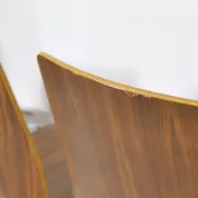 Mid-Century Shell Chairs in Teak and Metal Set of 4, 1970s