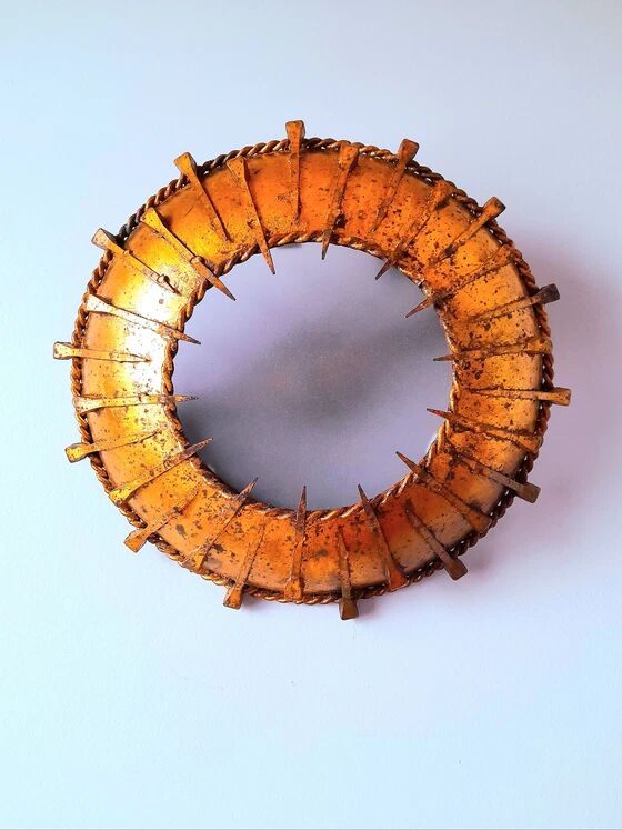 Brutalist sunburst wall light 1960