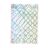 Tapis berbère crème à motif bleu