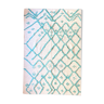 Berber cream carpet with blue pattern