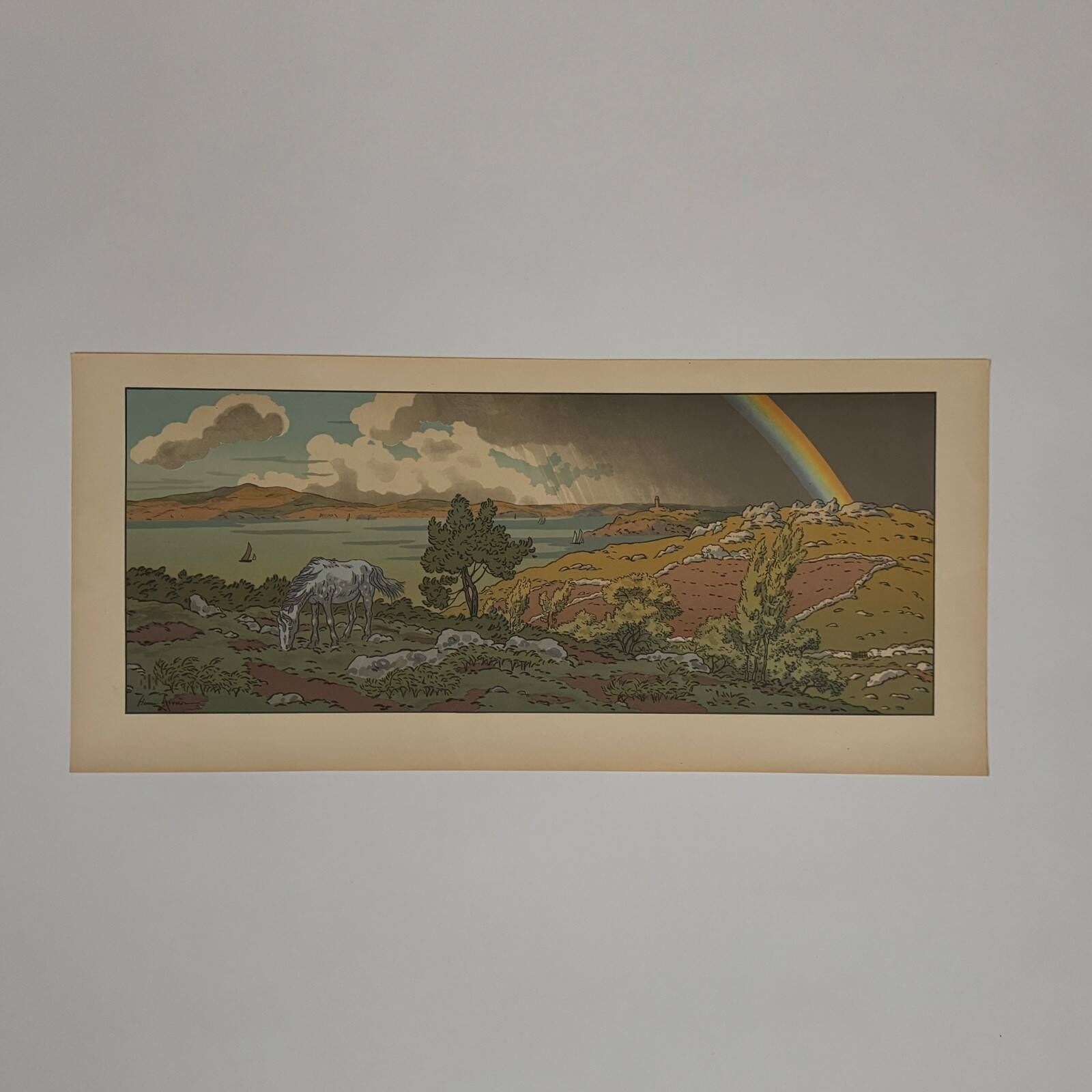 Lithograph by Henri Rivière The Fairyland of Hours - The Rainbow