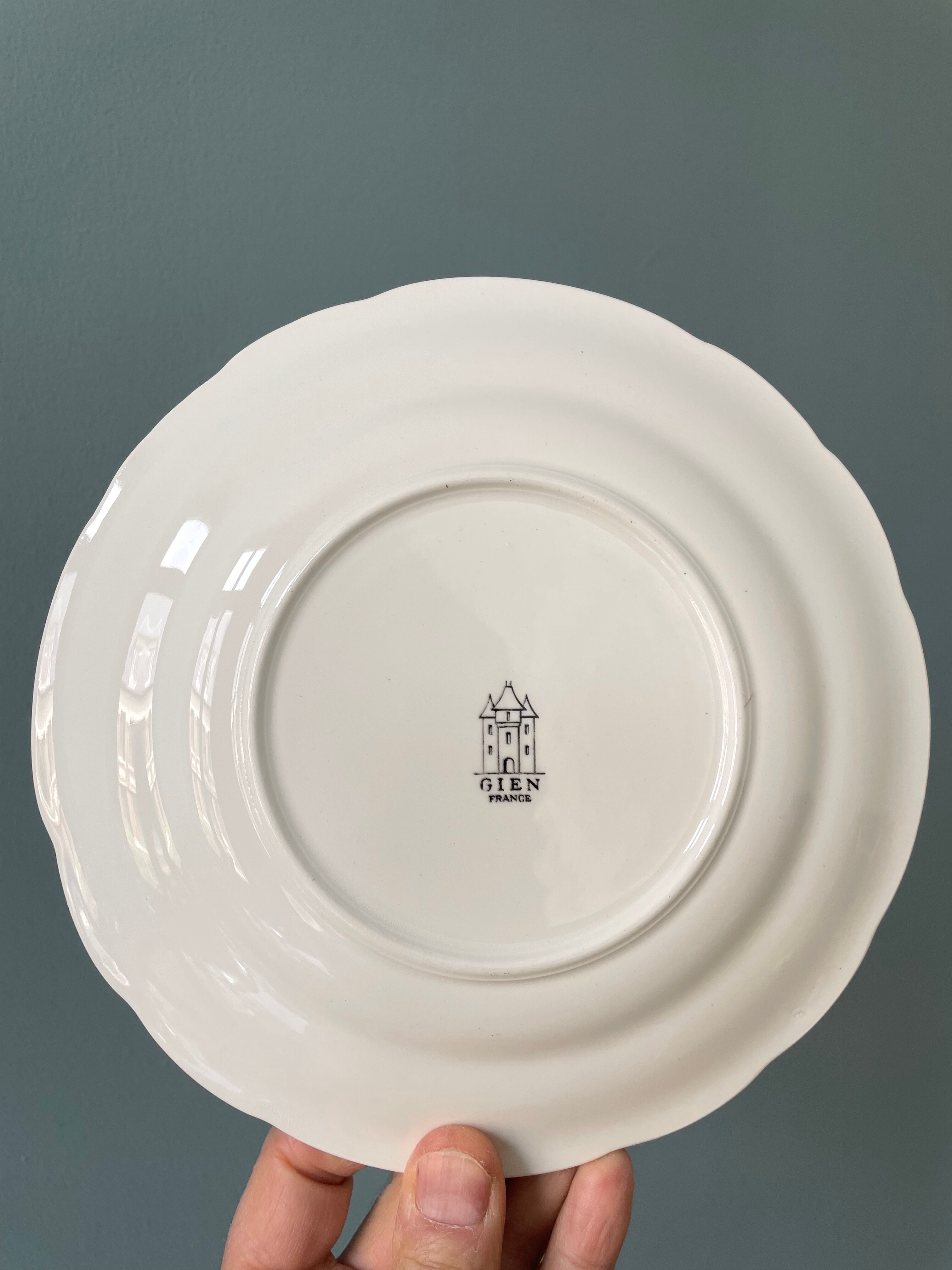 Box of 6 dessert plates in Gien earthenware, "the language of flowers"