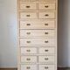Trade furniture, haberdashery - high patinated chest of drawers