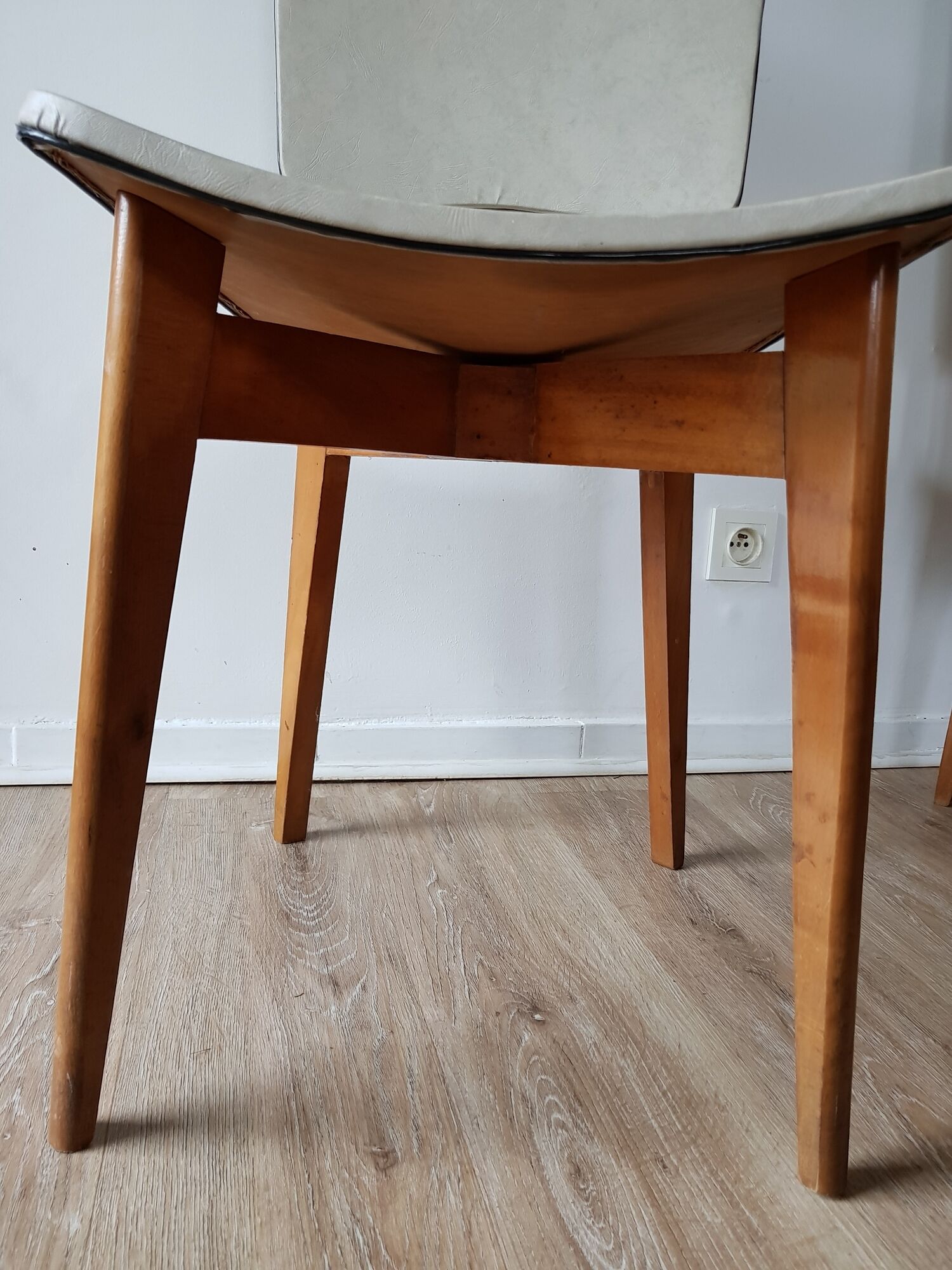 Pair of vintage Scandinavian-style skai chairs