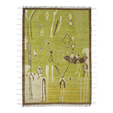 Handmade Tribal Decorative 309 cm x 430 cm Green Wool Carpet