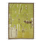 Handmade Tribal Decorative 309 cm x 430 cm Green Wool Carpet