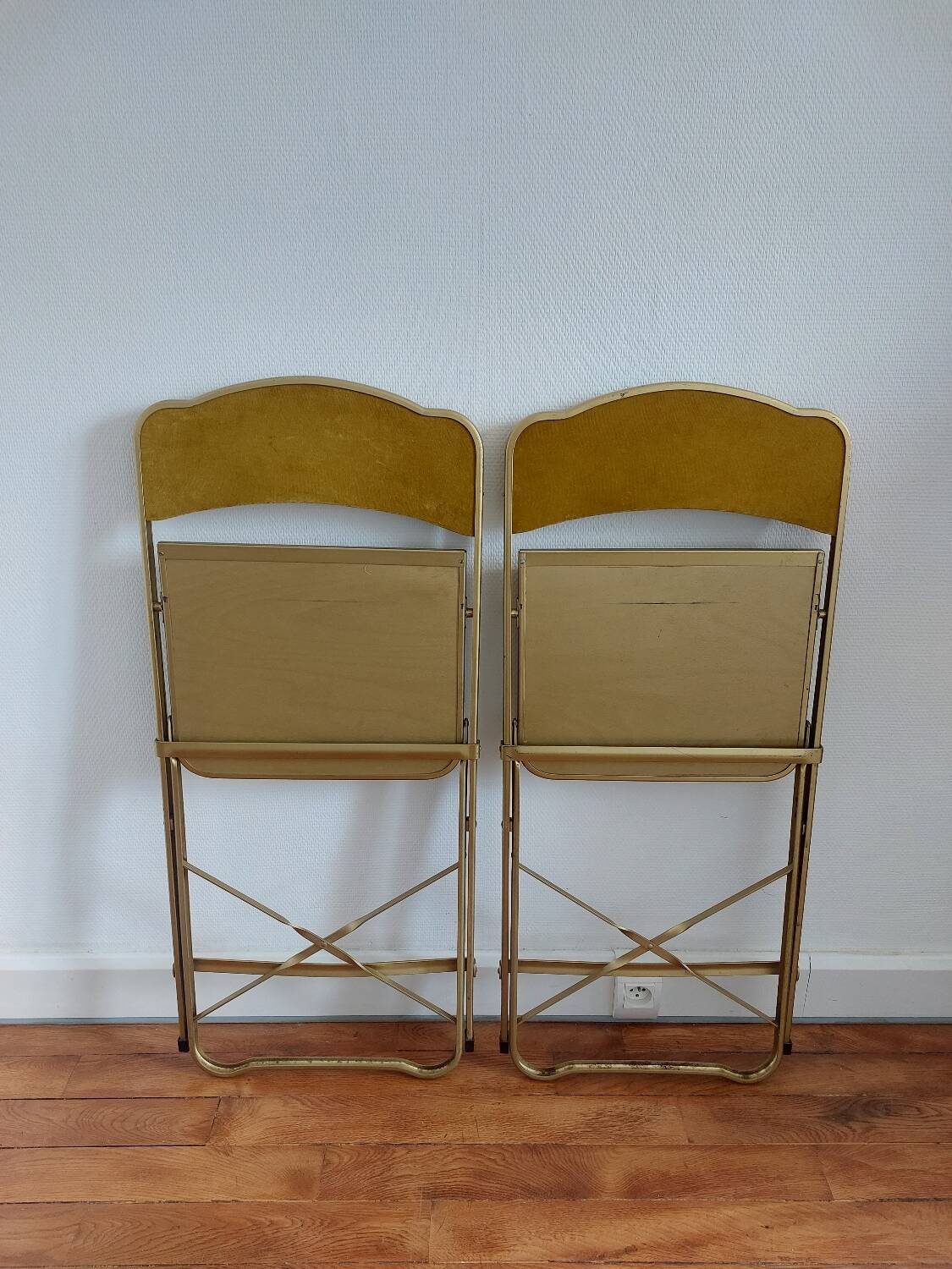 Lot de 2 chaises pliantes en velours