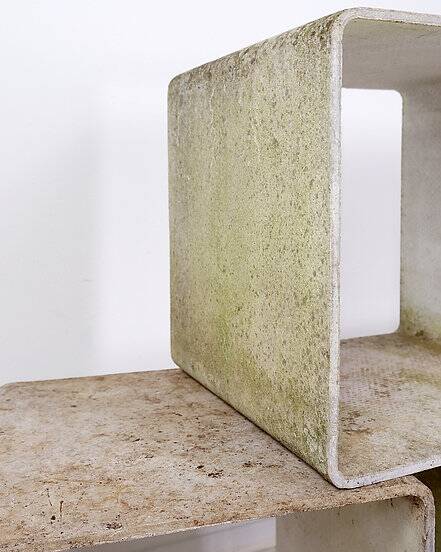 G.Ifert Eternit Concrete Cube Side Table - bookcase, 1960s Switzerland - Set of 3