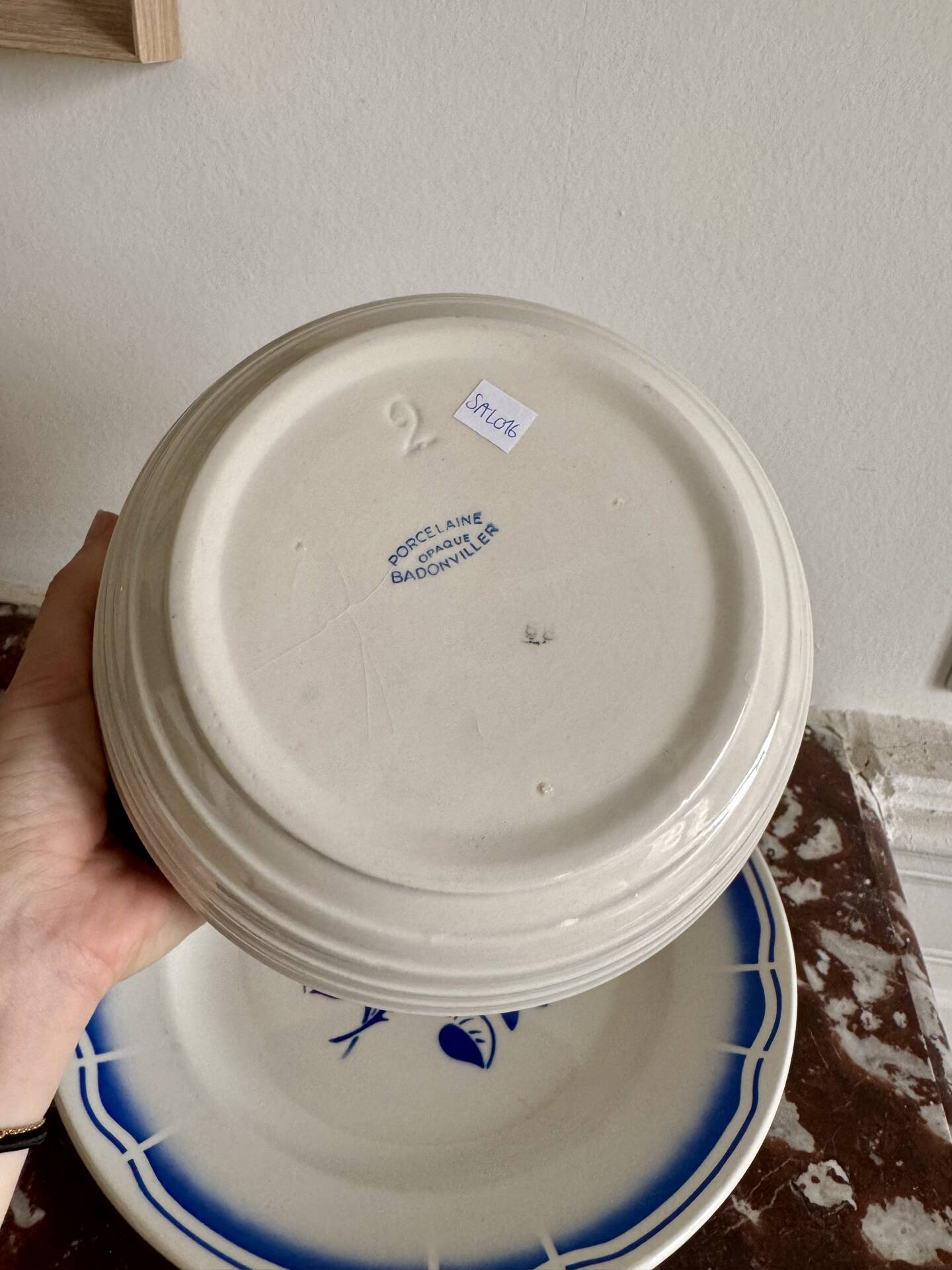 Salad bowl & dish in Badonviller earthenware