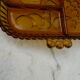 Aperitif dish servant compartments smoked molded glass 60s