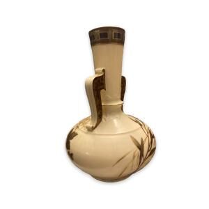 Flattened ball shaped vase circa 1900 G.d Et Cie in Limoges