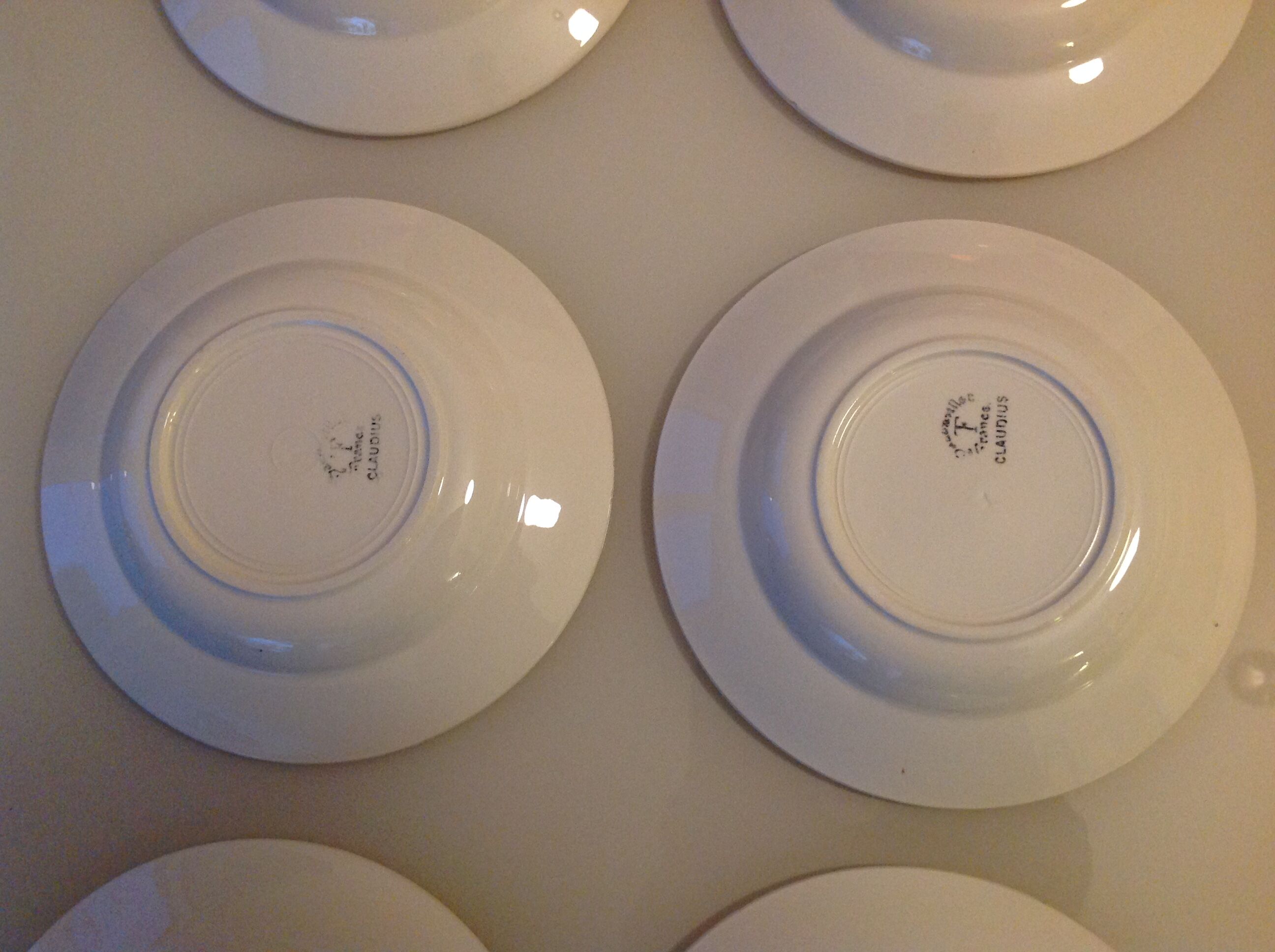 Six hollow plates decor Claudius from Badonviller faienceries, 50/60s