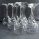 9 Blown glass wine glasses with cut bee decoration – Verrerie Thouvenin Vierzon