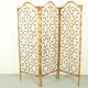 Vintage rattan room divider – ornate folding screen (1970s)