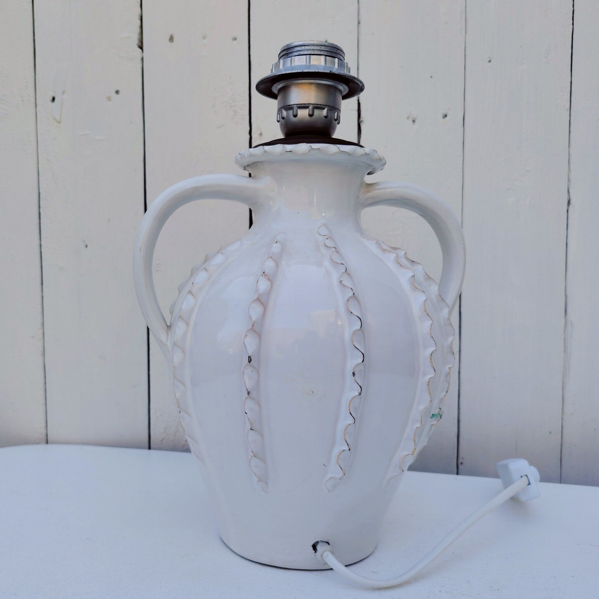 Lamp base, Malicorne jug, Emile Tessier