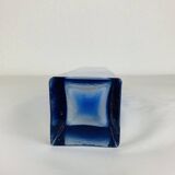 Blue glass vase in Sommerso Murano style, vintage