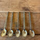 Set of 5 silver-plated moka/café spoons – Geometric pattern Ar
