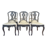 Set of 6 Louis XV Venetian chairs