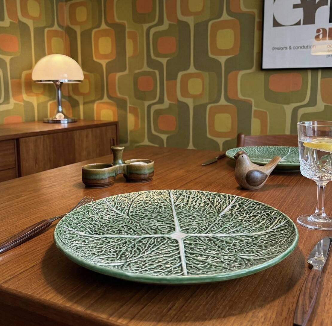 Grande assiette feuille de chou