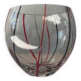 Vintage ball vase in blown glass and glass paste