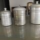 Series of 6 aluminum grocery jars