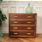 Chest of drawers rattan and caning