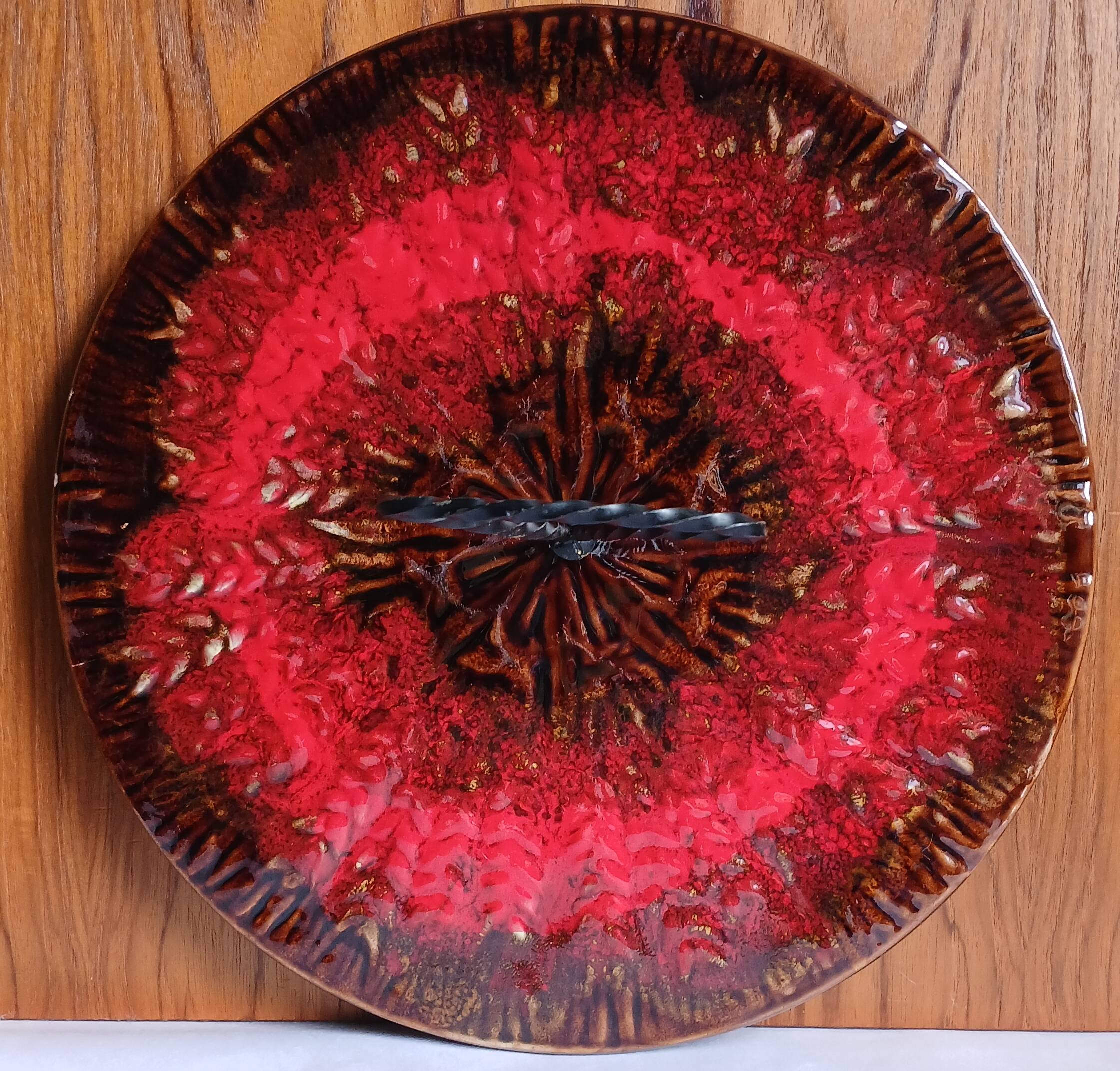 Cheese platter "earth & flames" Atelier Joseph Saltalamacchia. 1960