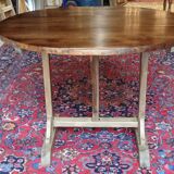 Table vigneronne en bois naturel de noyer diamètre 101 cm